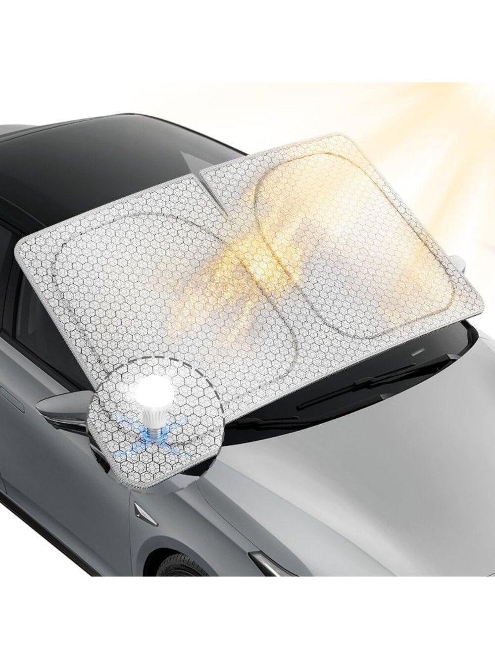 Graphene Windshield Sun Shade for SUVs & Sedans - 99% UV Protection, Foldable